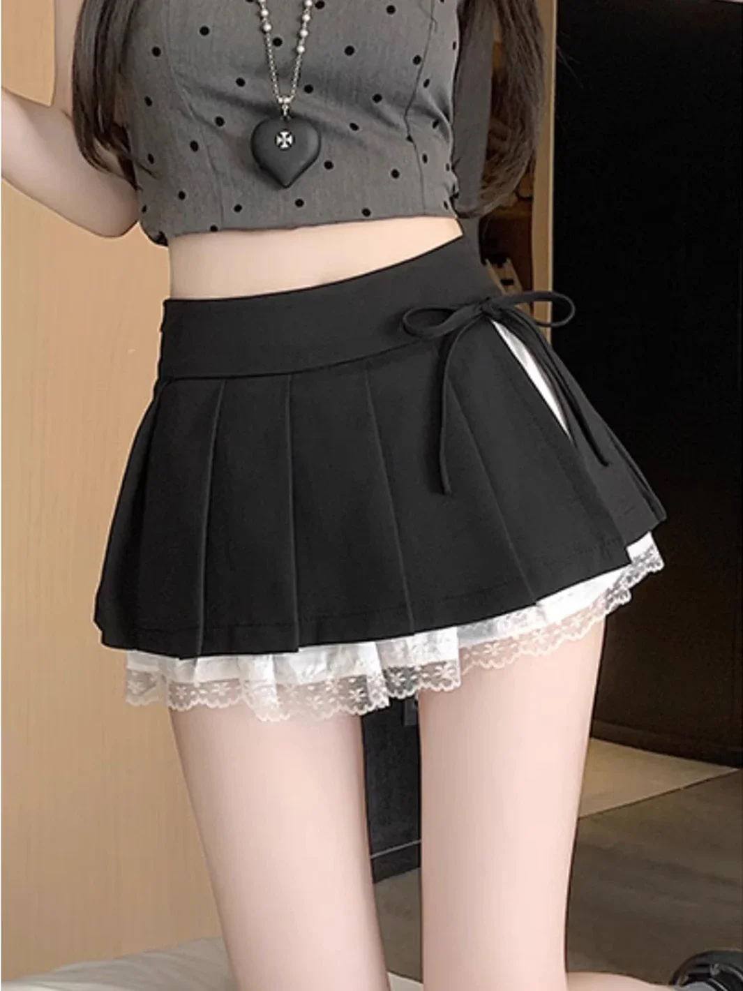 

Кружевная лоскутная юбка трапециевидной формы Pure Desire, женская юбка-миди с высокой талией и разрезом, сексуальная юбка, брюки