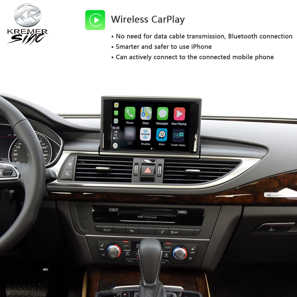 Wireless Apple CarPlay AndroidAuto Retrofit for Audi RS4 RS5 RS6 RS7 MMI2G MMI3G MIB B8 B9