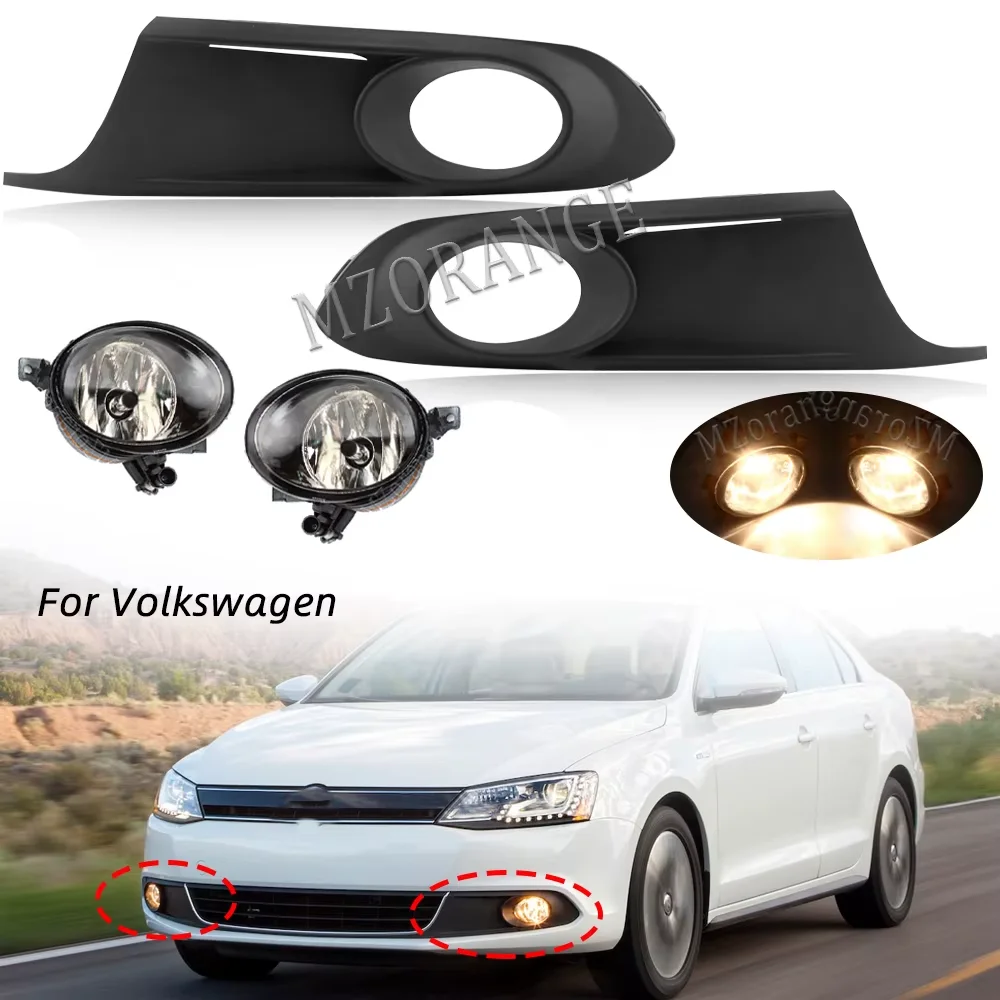 Światła przeciwmgielne do VW Jetta 6 A6 MK6 2011 2012 2013 2014 Osłona przedniego zderzaka LED Grill Bezel Lampa halogenowa Reflektor Światła przeciwmgielne