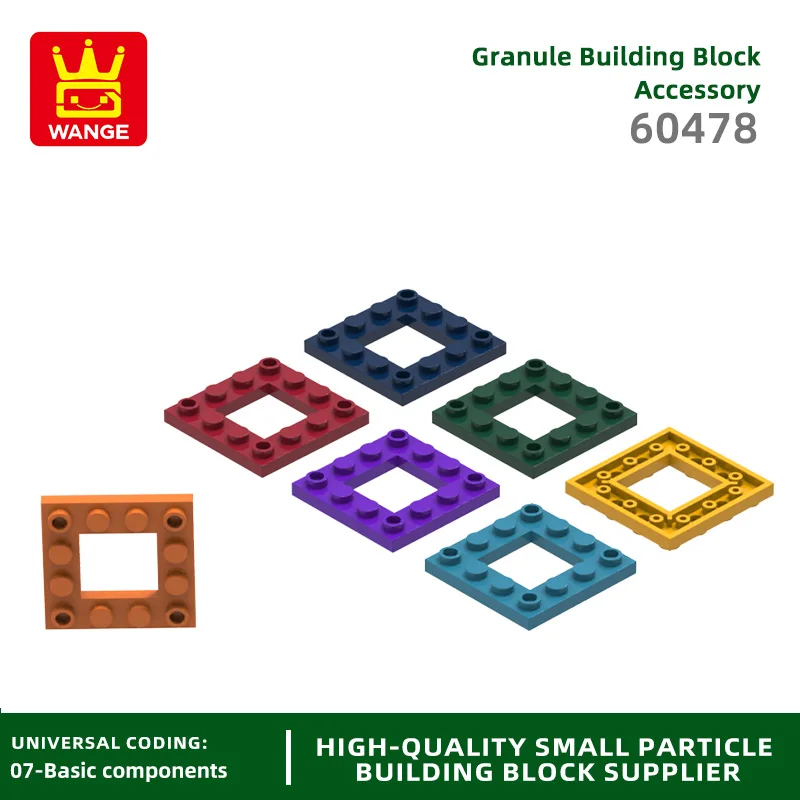 WANGE 64799 100g/53PCS Special 4 x 4 with 2 x 2 Cutout Block Moc Color Compatible with Curved Brick DIY Toys For Kid