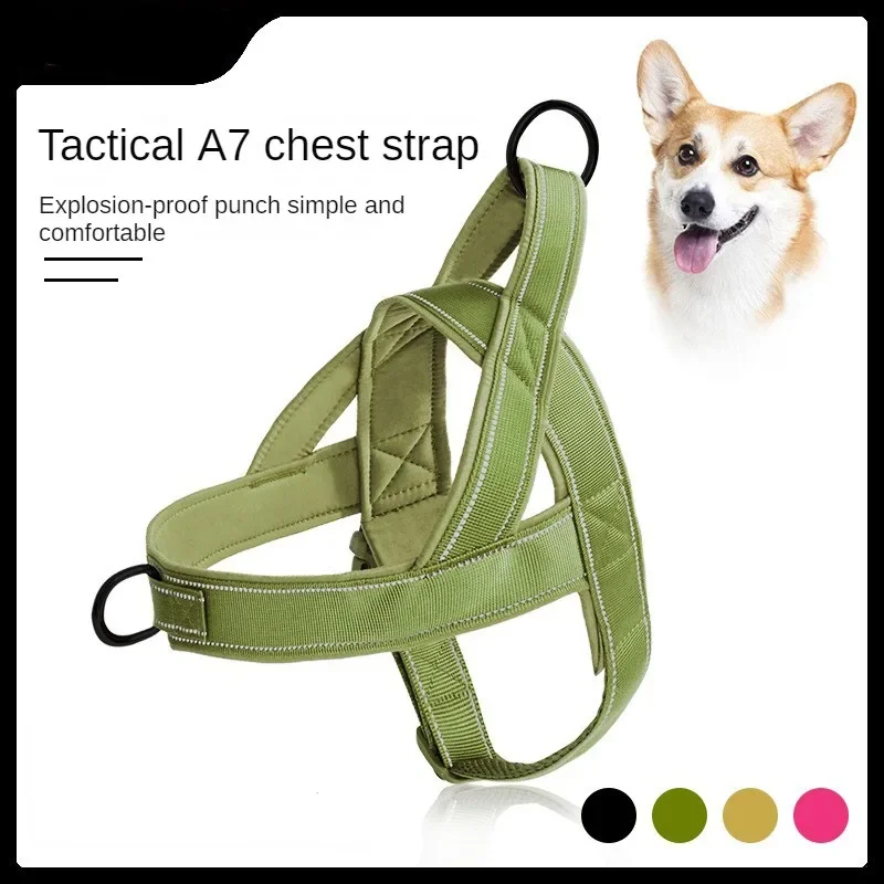 No Pull Dog Harness Reflective Escape Proof Adjustable Nylon Dog Harness for Walking Training Running