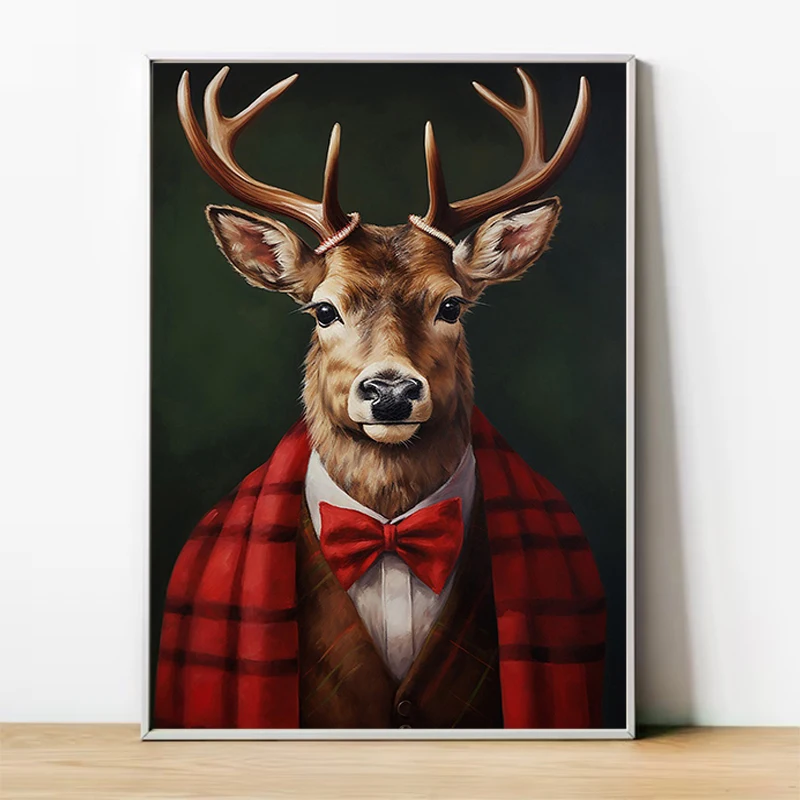 

Christmas Barn Owl Lion Polar Bear Reindeer Portrait Poster Decorative Pictures for Living Room Decor Man Coffee House Bar Home