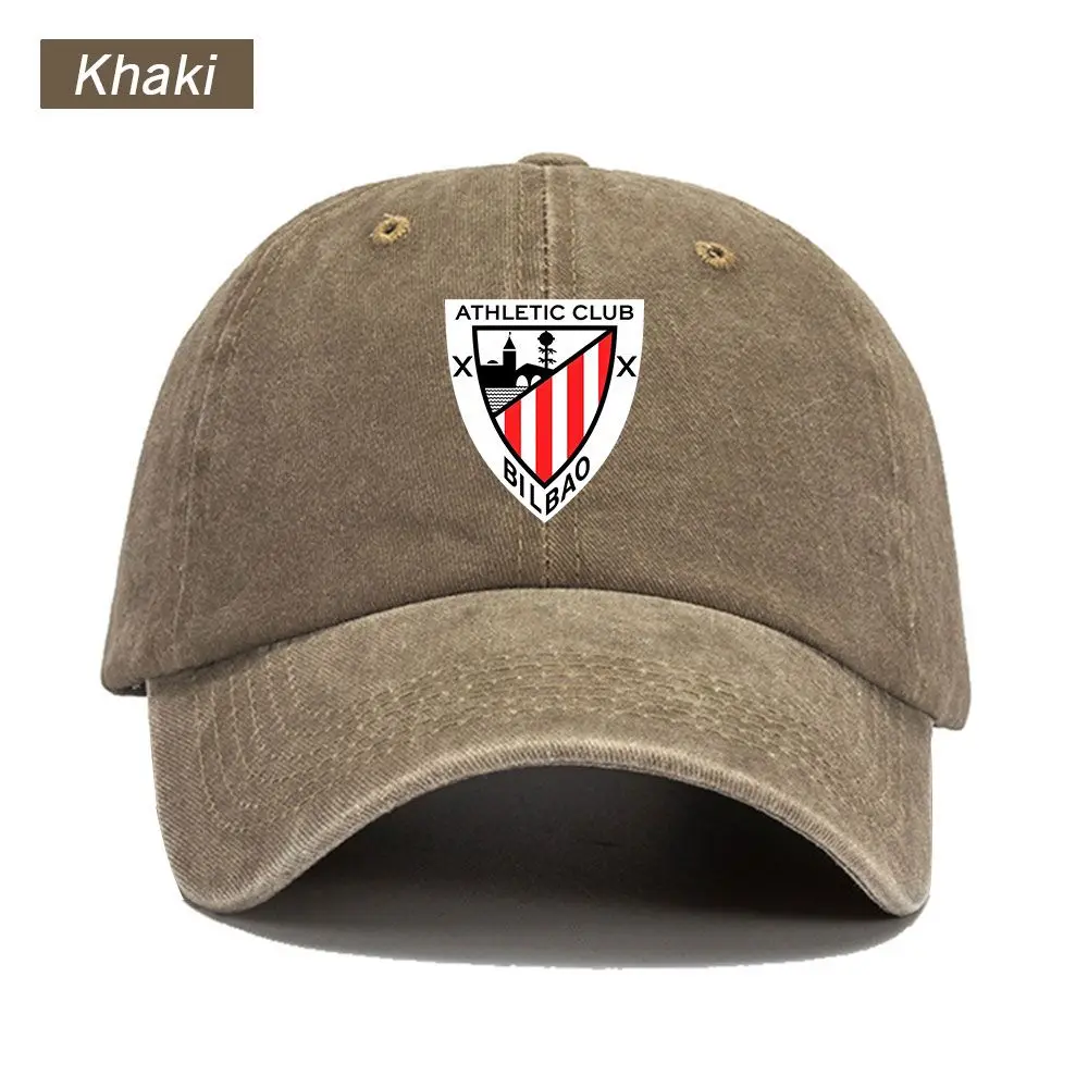 Vintage Washed Baseball Cap Athletic Club Bilbao Print Graphic Unisex Streetwear Casual Trucker Style Summer Cotton Sun Hat