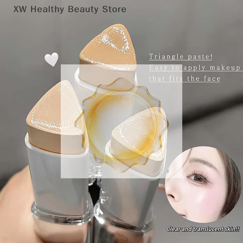 Cappuvini 2-in-1 Natural Color Foundation Stick Lightweight Moisturizing Brightening Foundation Cream Concealer For All Skin Typ