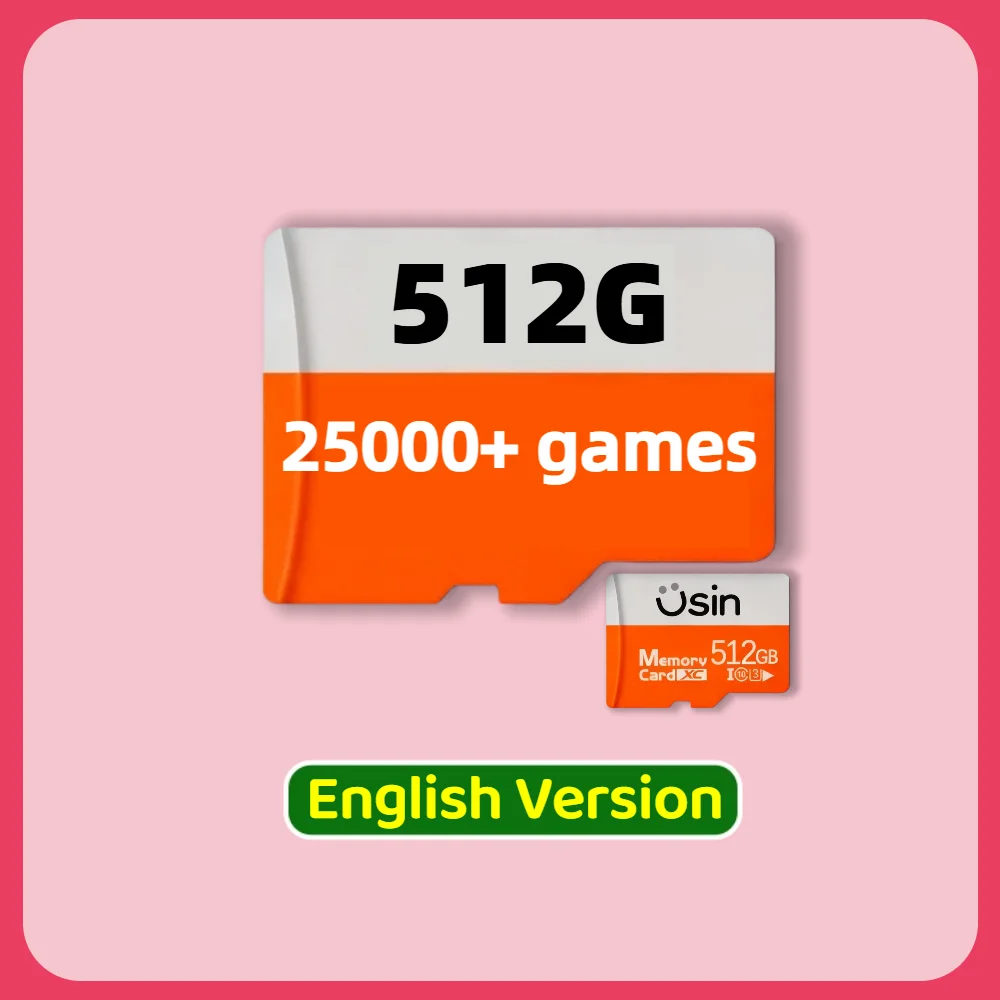 트리무이 스마트 프로 S용 SD 게임 카드, 레트로 게임 PSP PS1 롬 휴대용 핸드헬드 콘솔 메모리 SD 512G 256G에 최적