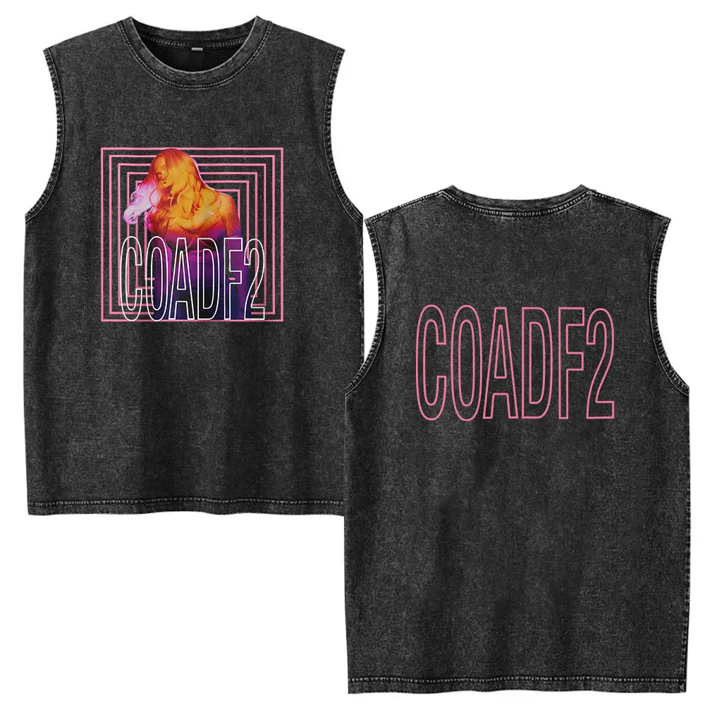 Vintage Washed Vest Madonna Confessions II Tour 2026 Fans T Shirt Men Women Clothing Fashion Oversized T-shirts 100% Cotton Tees