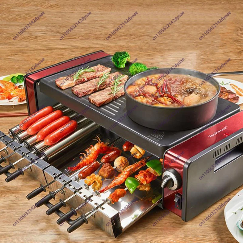 

Household Electric Grill Camping BBQ Hot pot Smokeless Barbecue Grill Hot pot Non-stick BBQ Machine eletrica