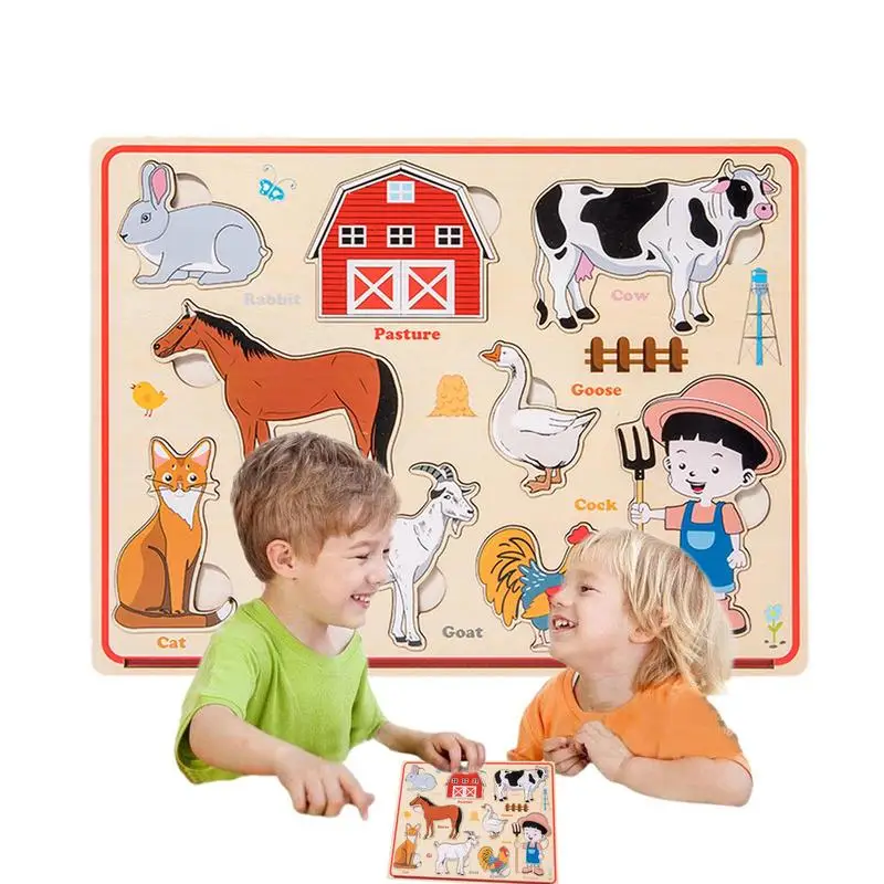 

Wooden Magnetic Matching Picture Game Magnetic Dinosaurs Farm Transportation Animal Puzzle Travel Toys Learning Educational Fun
