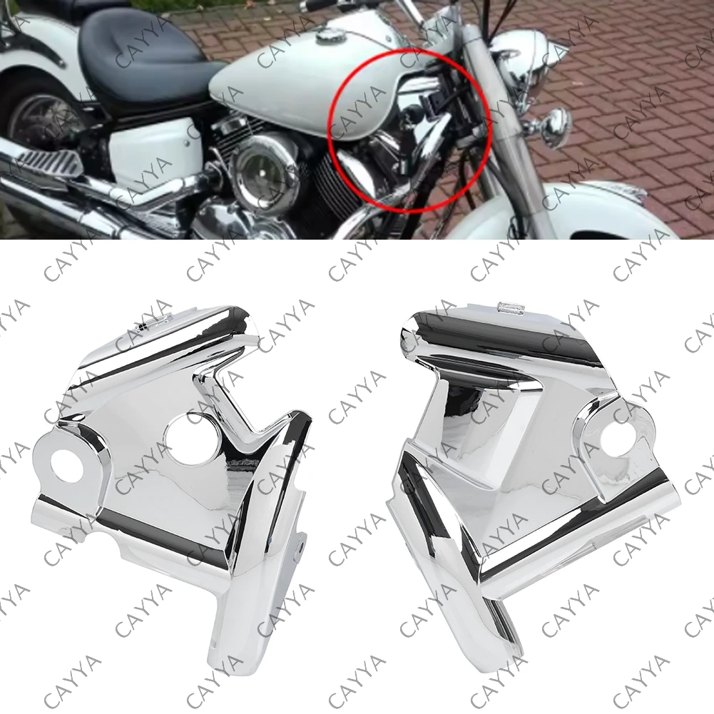 Motorrad Chrome Front Gugel Hals Abdeckung Rahmen Abdeckung Seite Verkleidung Schutz Für Yamaha Vstar Xvs 1100 1100 1999-2011
