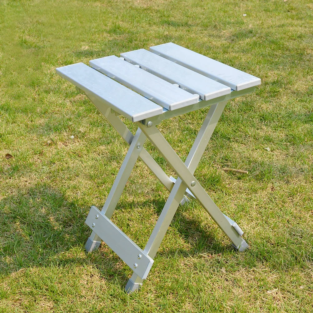 

Fold Chairs for Outdoors Lightweight Folding Stool Camp Portable Silver Camping