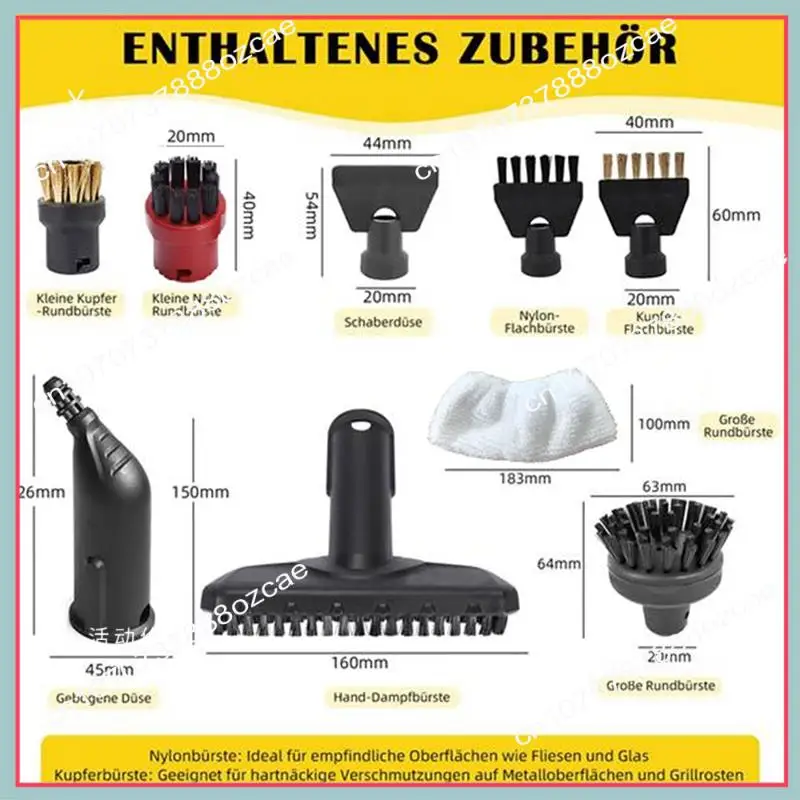 Accesorios de repuesto para Limpiador de vapor Karcher A26P, incluye boquillas, cepillos y paños