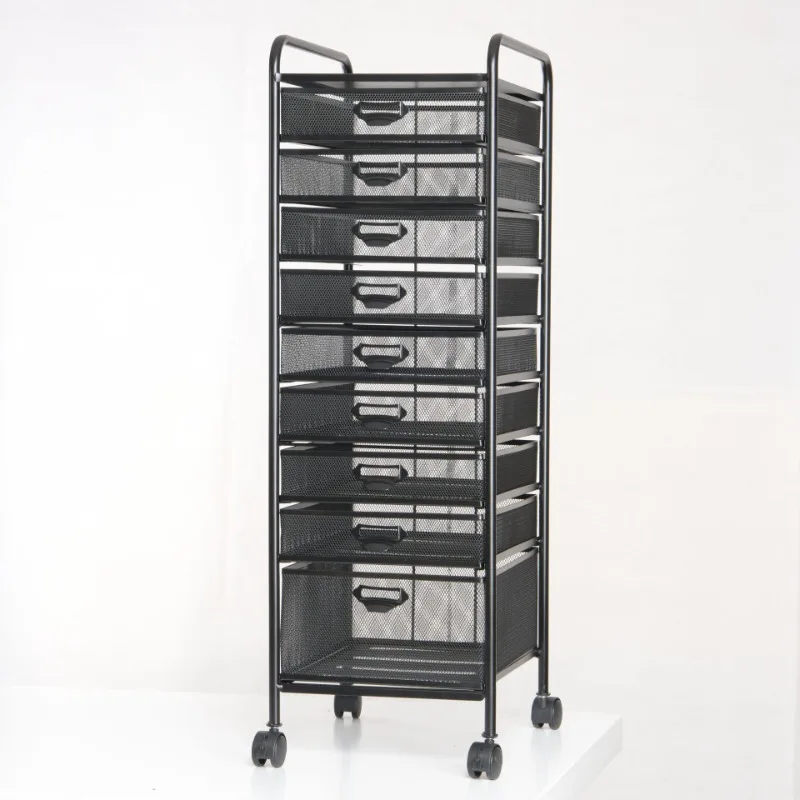 A4-9(10)  L Moveable Iron Cart Storage Rack File Rack Bookshelf Kitchen Cart