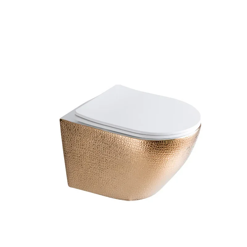 Color gold dumb black bright black electroplated wall-mounted toilet wall-mounted toilet local tyrant gold seat gold wall row