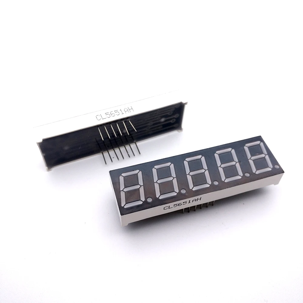 10 Stück gemeinsame Cathoe/Anode 5 Bit 0,56 Zoll digitale Röhre LED-Anzeige rotes Licht 7 Segment