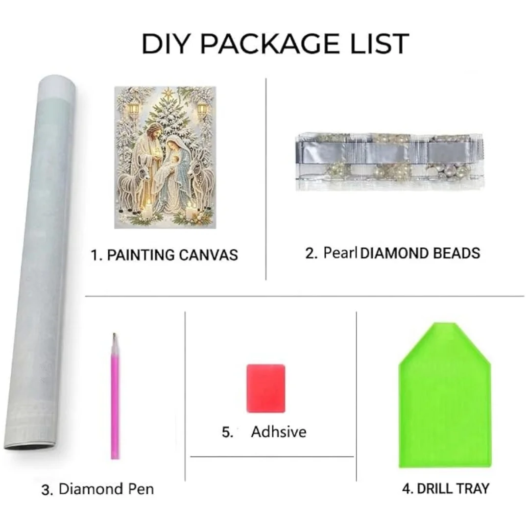 Handmade Painting Kit American Christmas Nativity Scene Painting Diy Decorative Painting Round For Home Wall Decor Bedroom Study