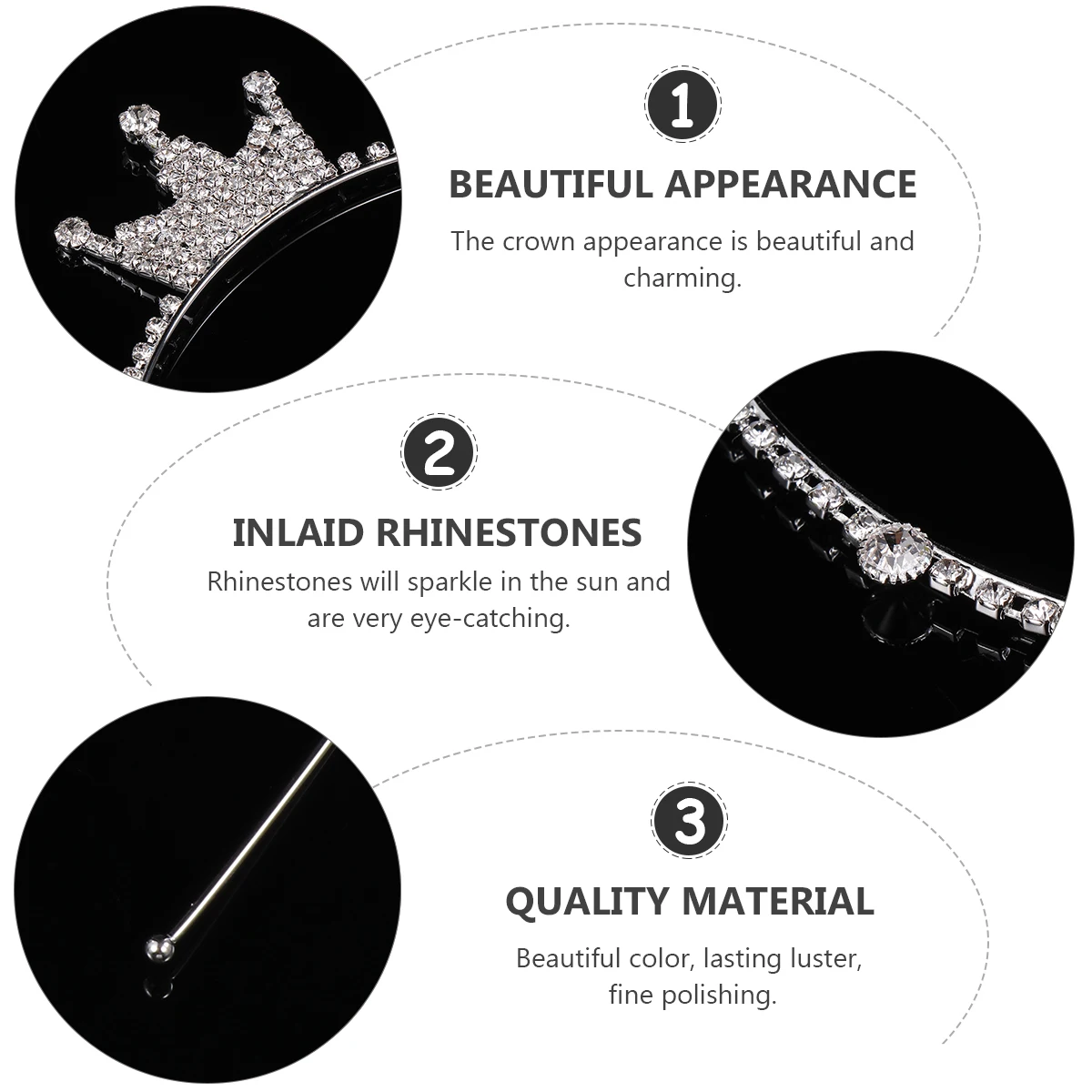 

Crown Rhinestone Headwear Party Hair Accessories Alloy Crown Headdress Photo Prop Durable Gifts