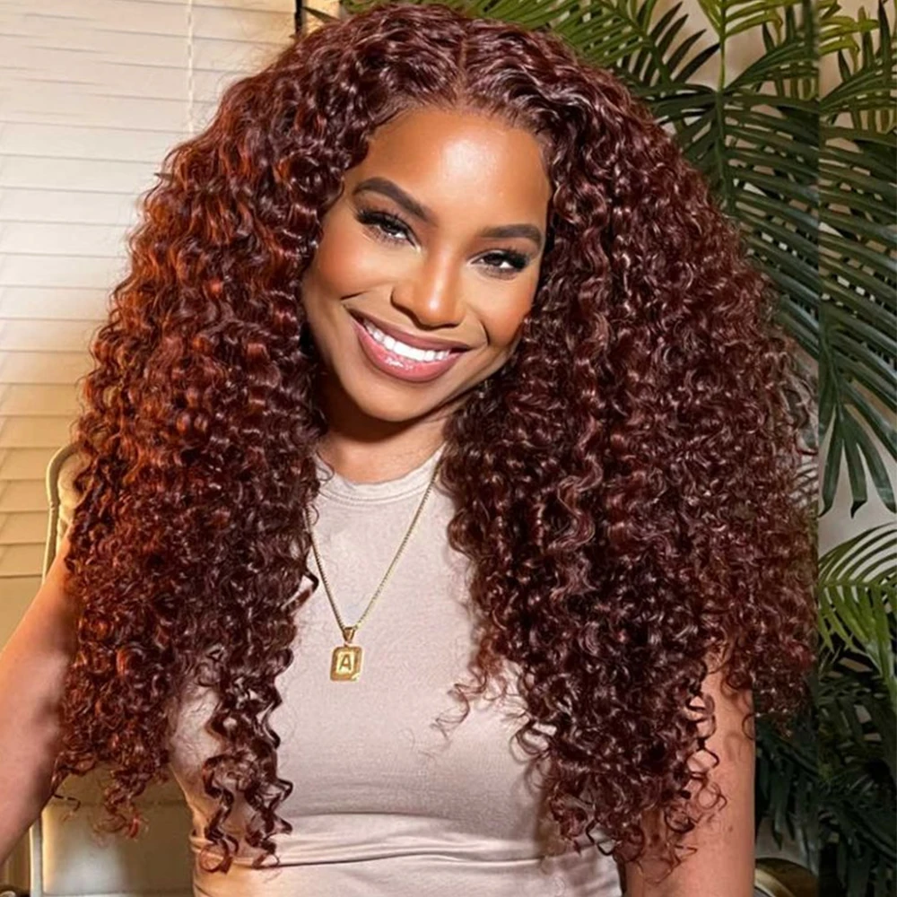 Synthetic Lace Front Wig Chocolate Brown Colored Highlight Color Curly Wigs Women Heat Resistant Daily Wear Synthetic Wig