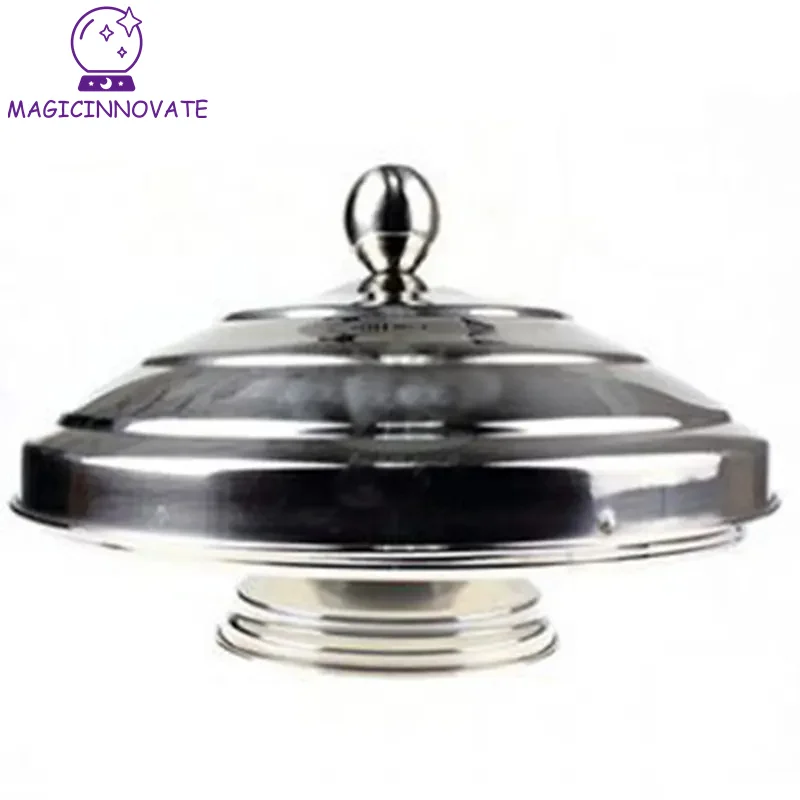 Skill Stainless Steel Brazier Silver Double-Layer Becomes Dove Pot Professional Magic Show Toy Stage Prop Set