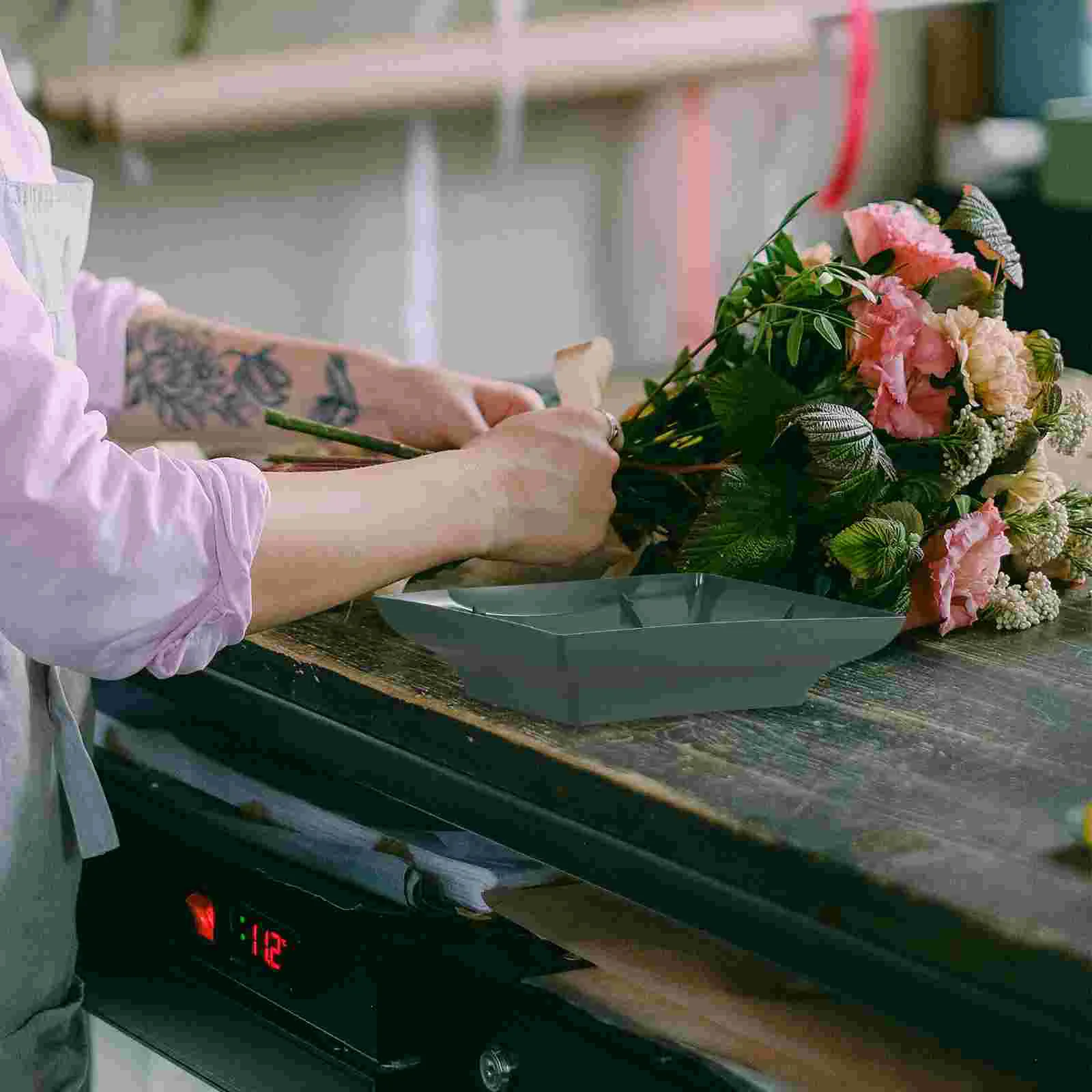 2 pezzi porta fango per fiori vassoio in schiuma floreale supporto per piante disposizione ciotola contenitori per organizzare ciotole materiale per fioristi plastica