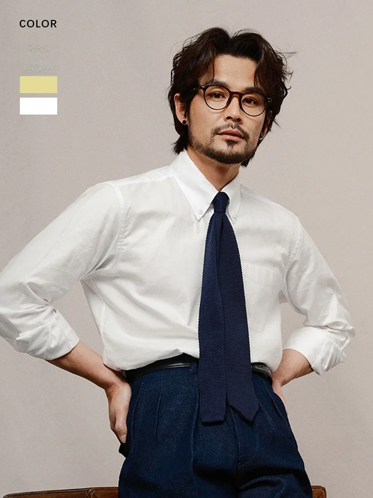 

Мужская рубашка CULTUM из 100% хлопка, оксфордская ткань, с длинным рукавом, повседневная, винтажная, с воротником на пуговицах, для делового стиля, для джентльменов