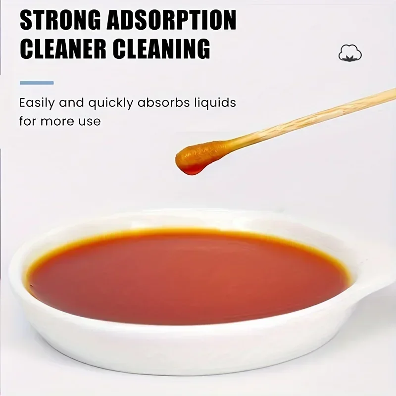 Tamponi di bambù da 100/1000 pezzi Tamponi di cotone per orecchie- Tamponi di cotone-Bastoncini di cotone spessi rotondi doppi per strumento di pulizia del trucco