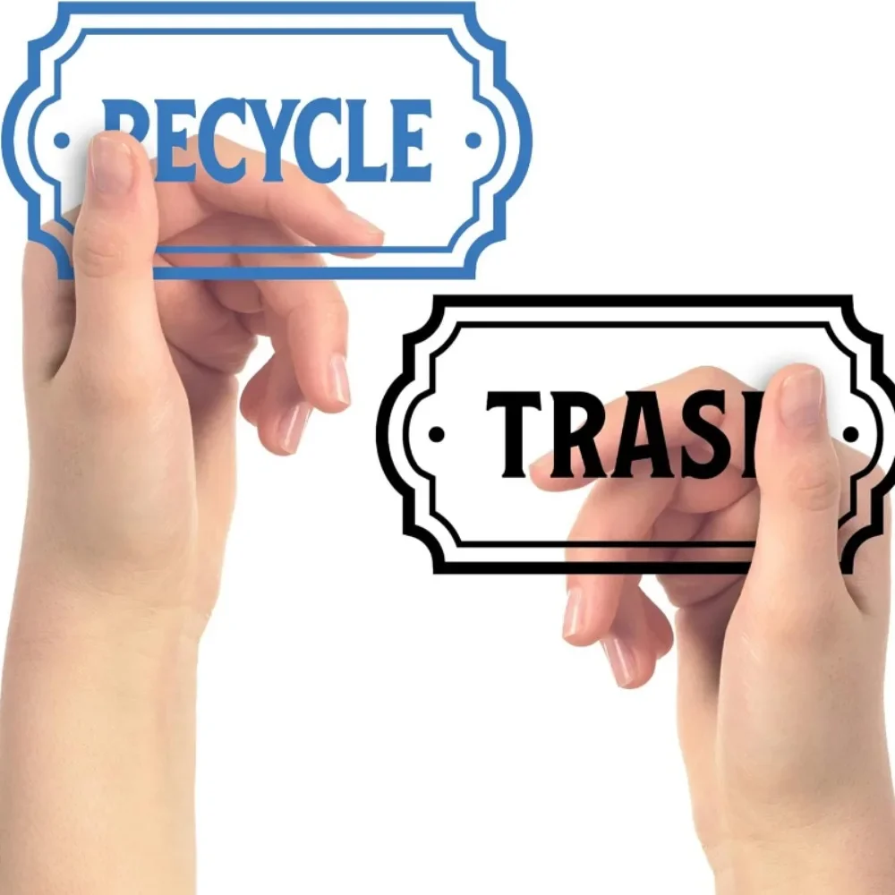 1PC Recycle and Trash Logo Trash Can Stickers Car Trash Bin Kitchen Home Office Garbage Can Decoration Removable Vinyl Decals