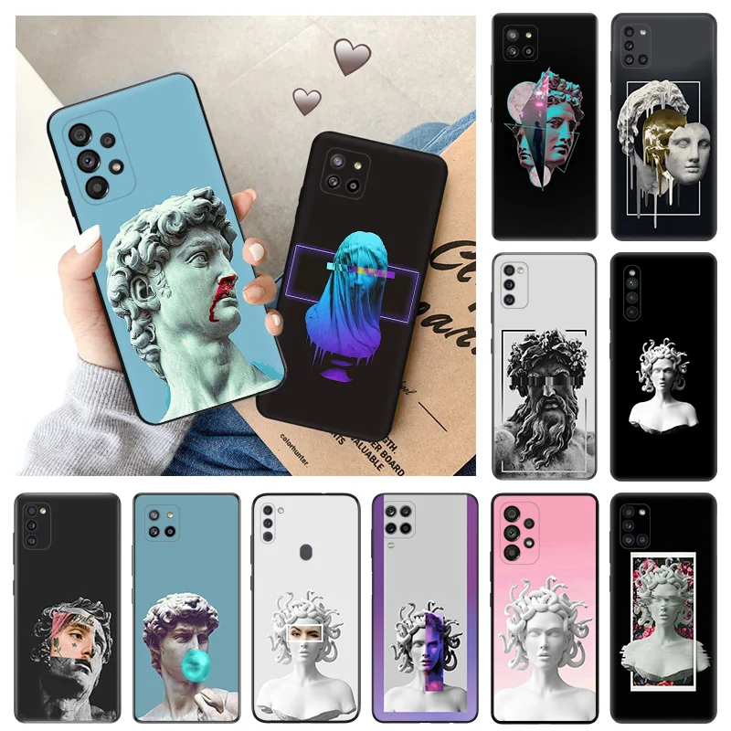 Phone Cases for Samsung A32 A73 A72 A71 A54 A53 A52 A51 A42 A41 A34 A33 A24 A23 A22 A14 A13 Michelangelo Medusa David Statue Art