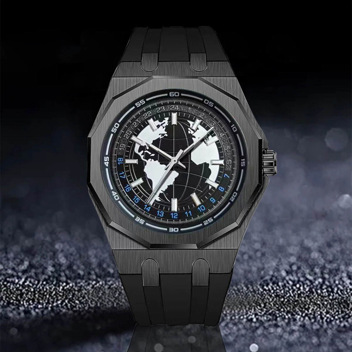 New Fashion Sports Warrior Series Earth shaped Luminous Waterproof Men\'s Mechanical Watch