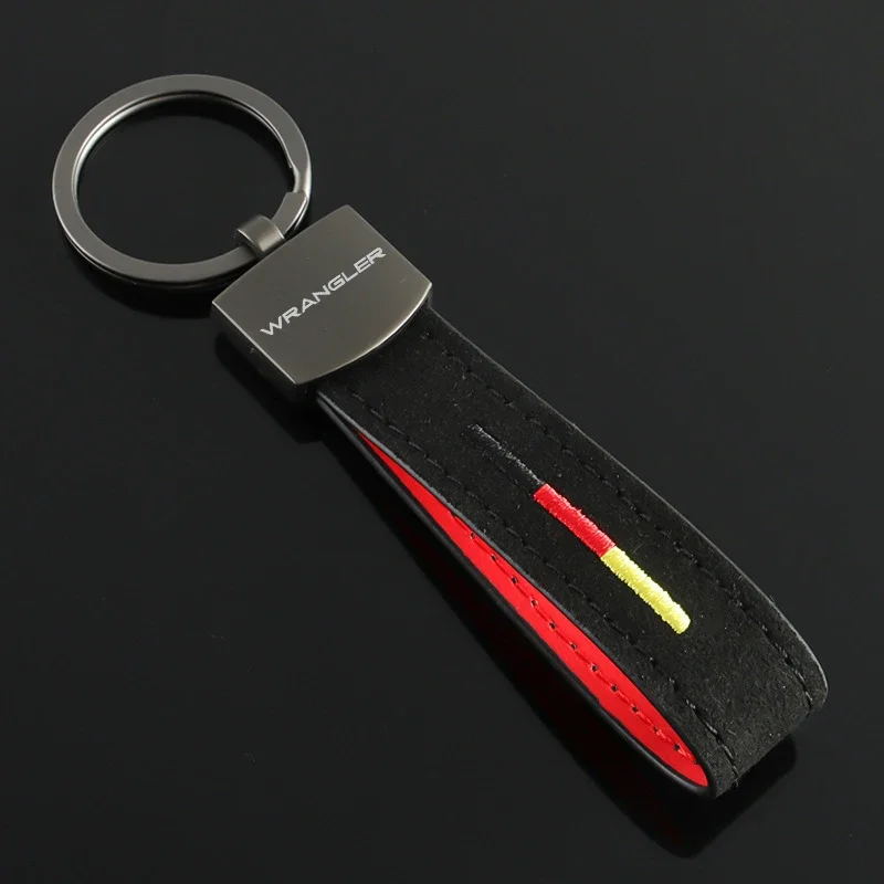 Suede Car Keychains Key Ring Auto Key Chains Holder Pendant for Jeep Wrangler Logo Compass Grand Cherokee Liberty Renegade view 5