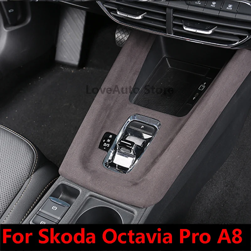 Centralny zamek samochodu skrzynia biegów Panel naklejka ochronna modyfikacji wnętrz dla Skoda Octavia Pro A8 2021 2022 akcesoria