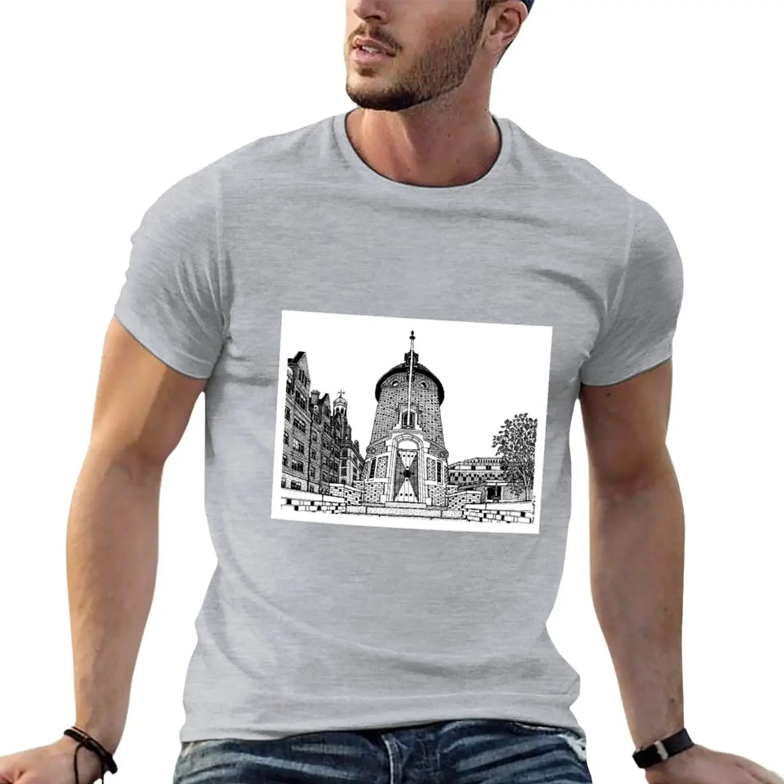 Harvard Lampoon Building, Cambridge Drawing T-Shirt summer top summer clothes heavy weight t shirts for men