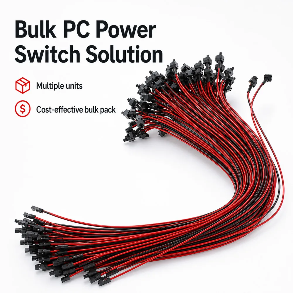 New Hot Sale 100pcs Desktop Computer PC Motherboard on / Off Button Power Line Cable Wholesale