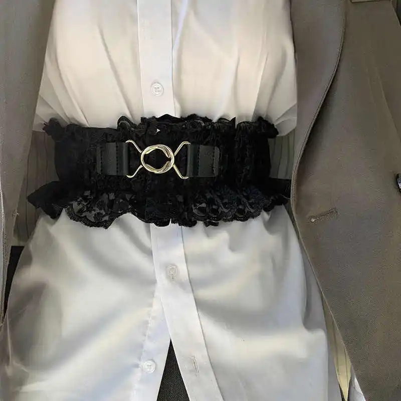 

Пояс для женщин, новый ретро-стиль, универсальный кружевной пояс высокого класса, эластичный и регулируемый, уникальный дизайн, w