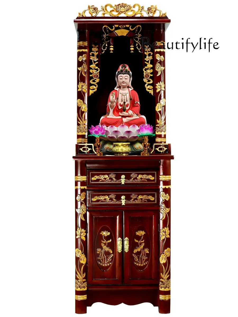 

Solid Wood Antique Style Buddha Niche Altar Altar Cabinet Household God of Wealth Cabinet