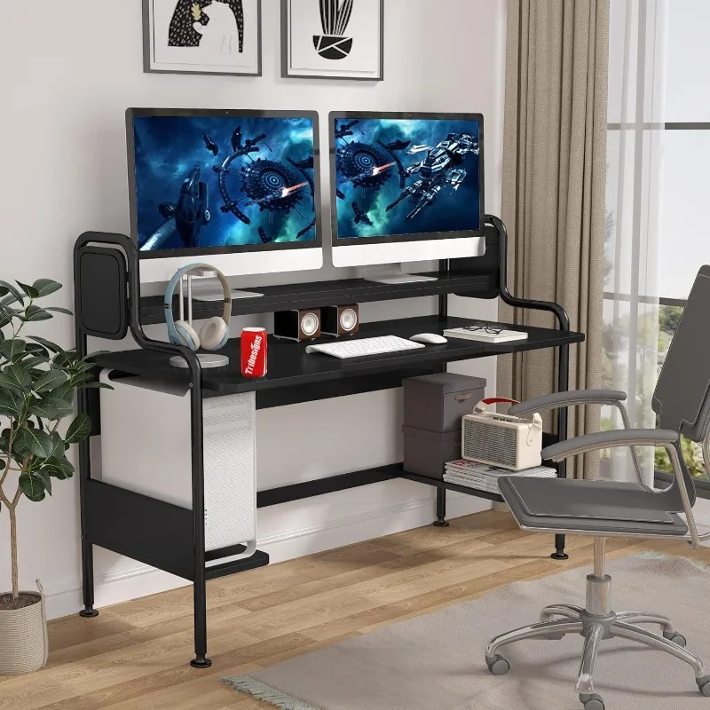 55-Inch large game table iron wood combined with modern minimalist style