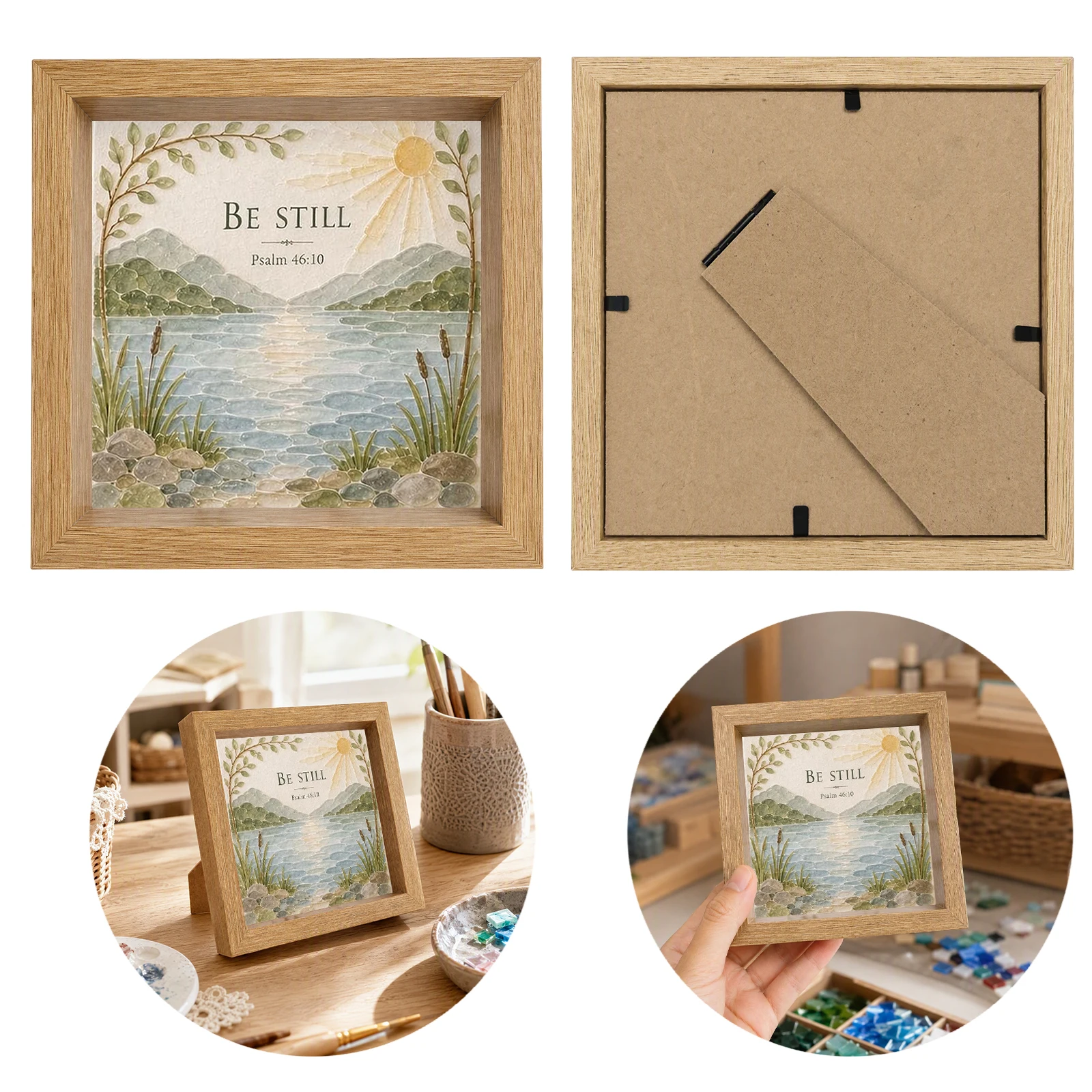 Framed DIY Mosaic Art Kit DIY Mosaic Kit 8 Projects Garden Ocean Theme Mosaic Making Craft Kit