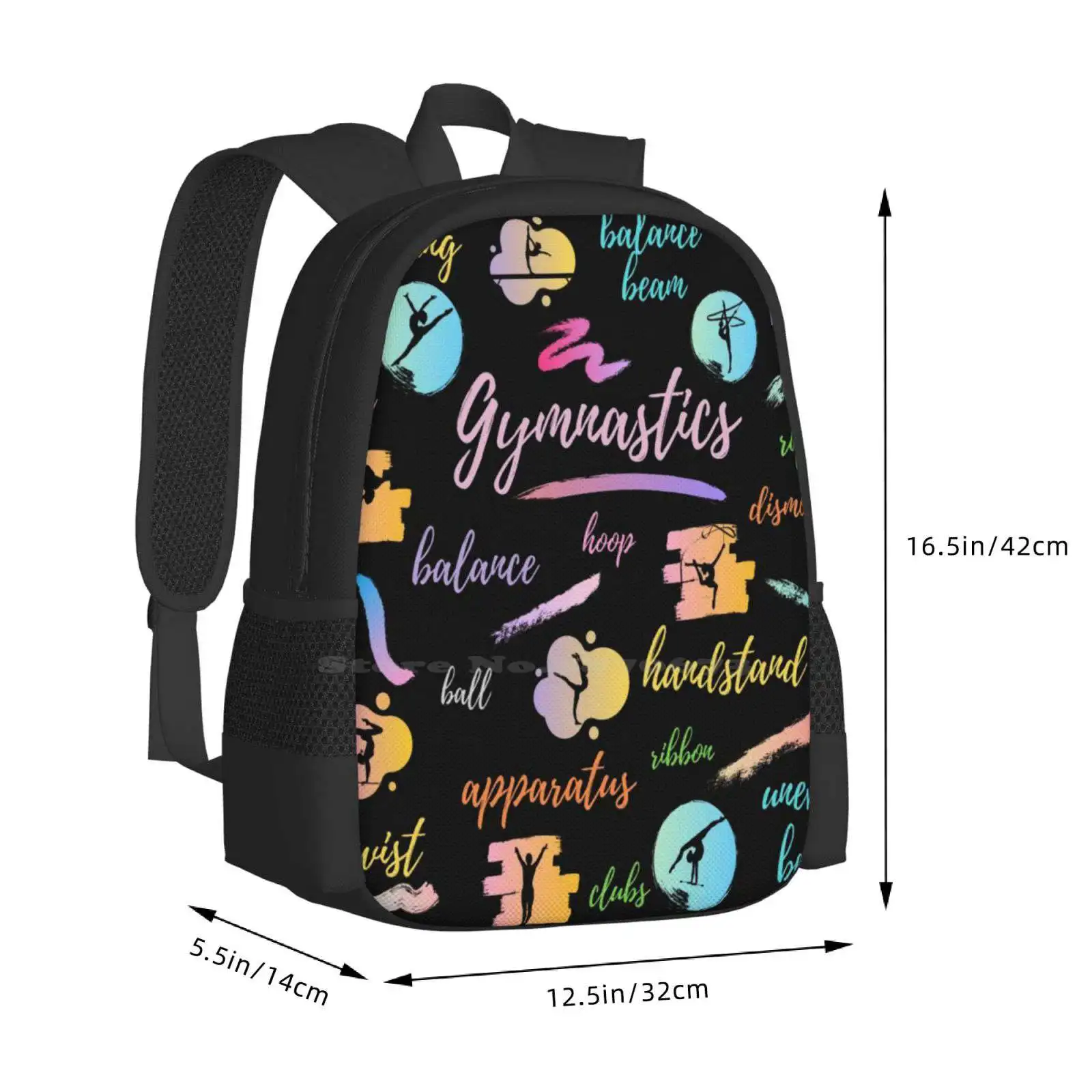 Gymnastics Words-Artistic Gymnastics-Rhythmc Gymnastics New Arrivals Unisex Bags Student Bag Backpack Gymnasticstshirt