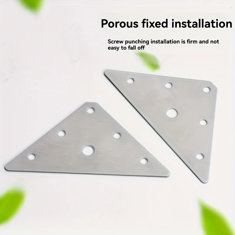 10 Sets of Stainless Steel Corner Brackets and Flat Angle Iron Fasteners for Supporting Furniture and Hardware. view 4