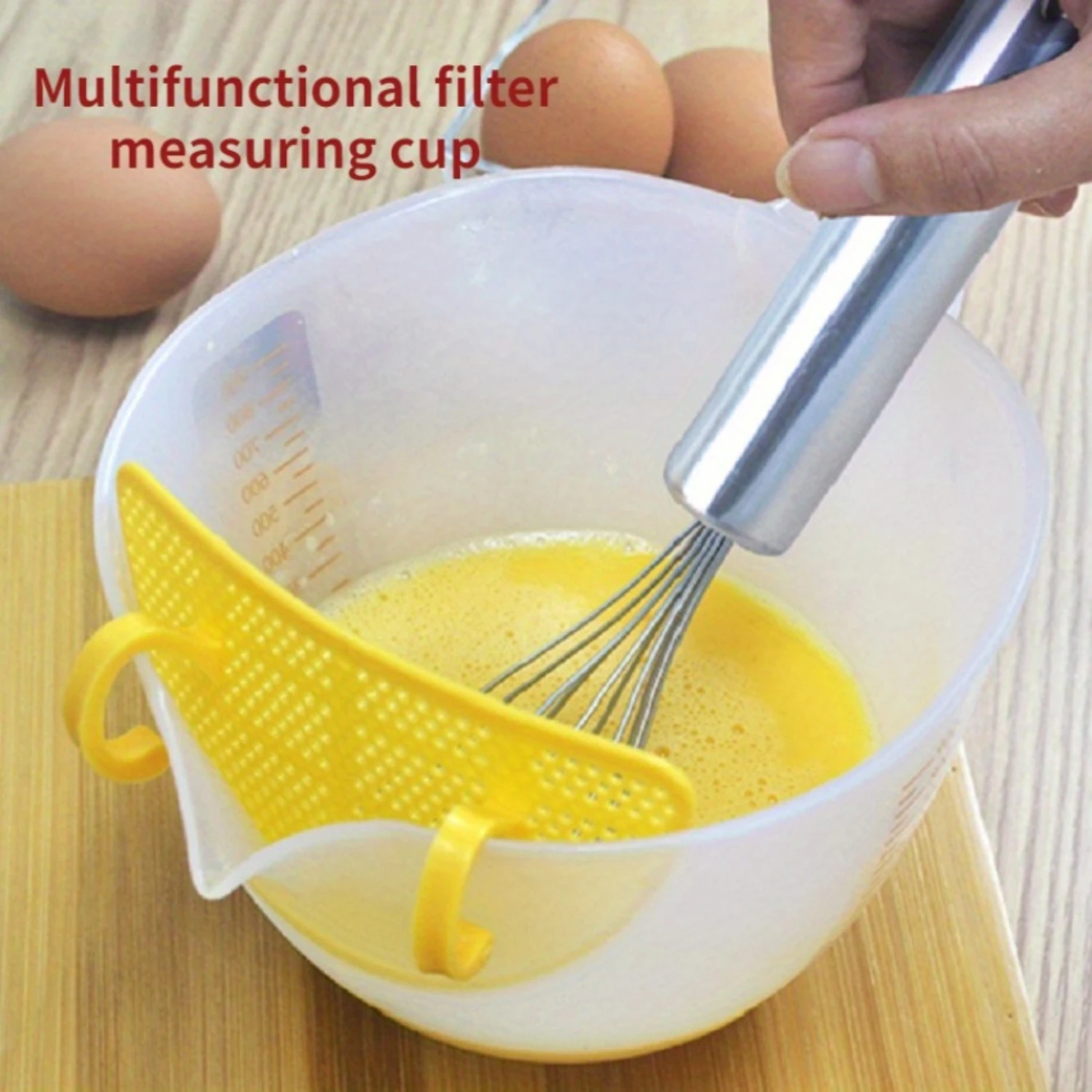 1500ML Ultra-Large Filtering Measuring Cup - Accurate Scales for Baking, Perfect for Egg Liquids & Tart Mixtures, Durable Plasti