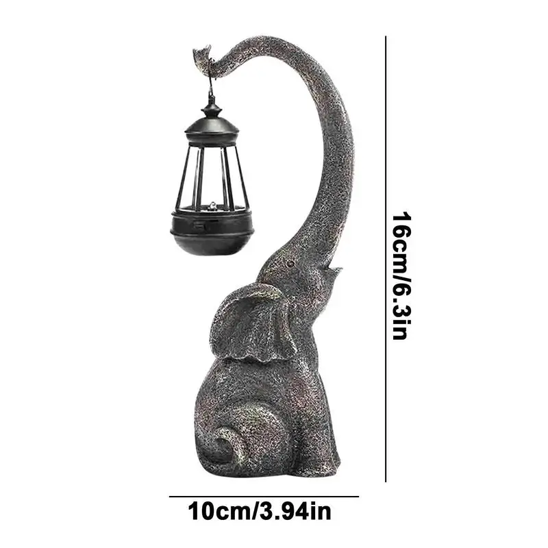 Retro Garden Lights Solar Lights Outdoor With Elephant Garden Resin Craft Retro Lantern Garden Decor Waterproof Solar Lights