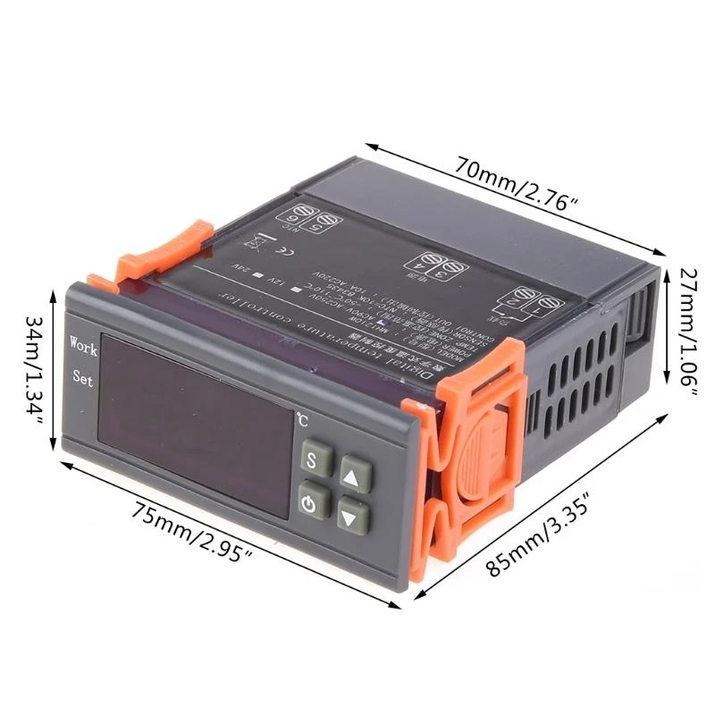 R1WA Digital LED درجة حرارة التحكم في درجة حرارة التسخين مرحل 12V 24V مرحلات