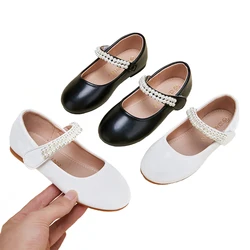 Fashion Child Pearl Princess Flat Shoes Pageant Birthday Party Dress Girls Sandals Comfortable Children Casual Shoe Kids Sandal