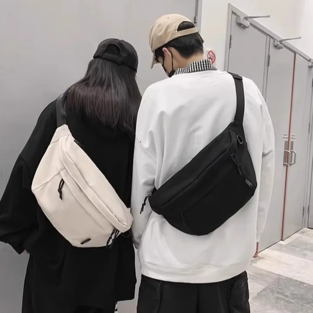 

Fashion Large Capacity Crossbody Bag Belt Pouch Nylon Chest Bags Casual Solid Color Handbag Women Man