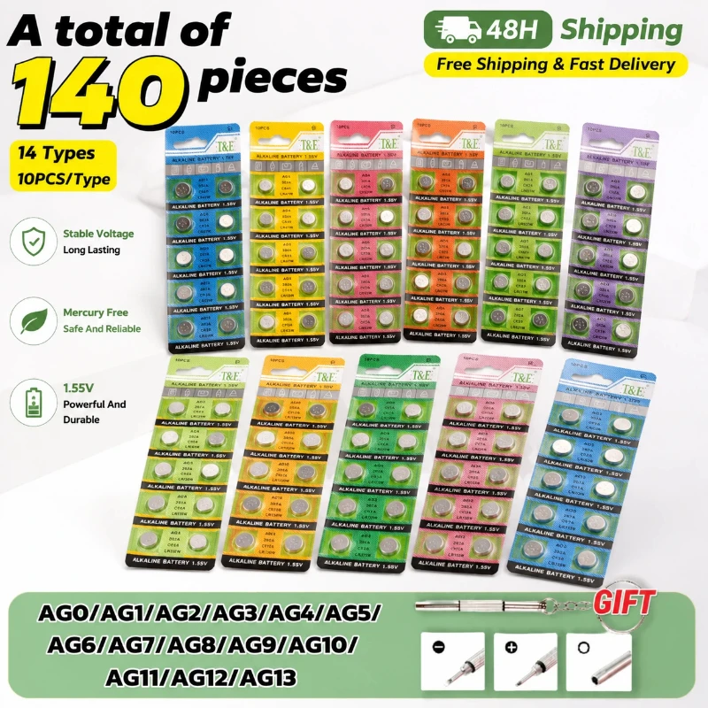 1.5V Alkaline Button Battery AG13 AG10 AG4 AG3 Coin Cell Batteries for Watch Calculator