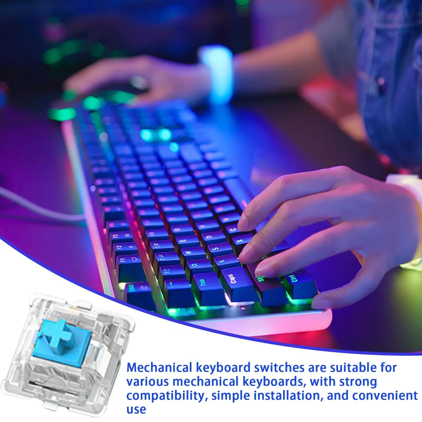 30Pcs Mechanical Keyboard DIY Replacement Axis Clicky Linear Tactile Silent Cross Shaft Swit ch For Backlit Mechanical Keyboard