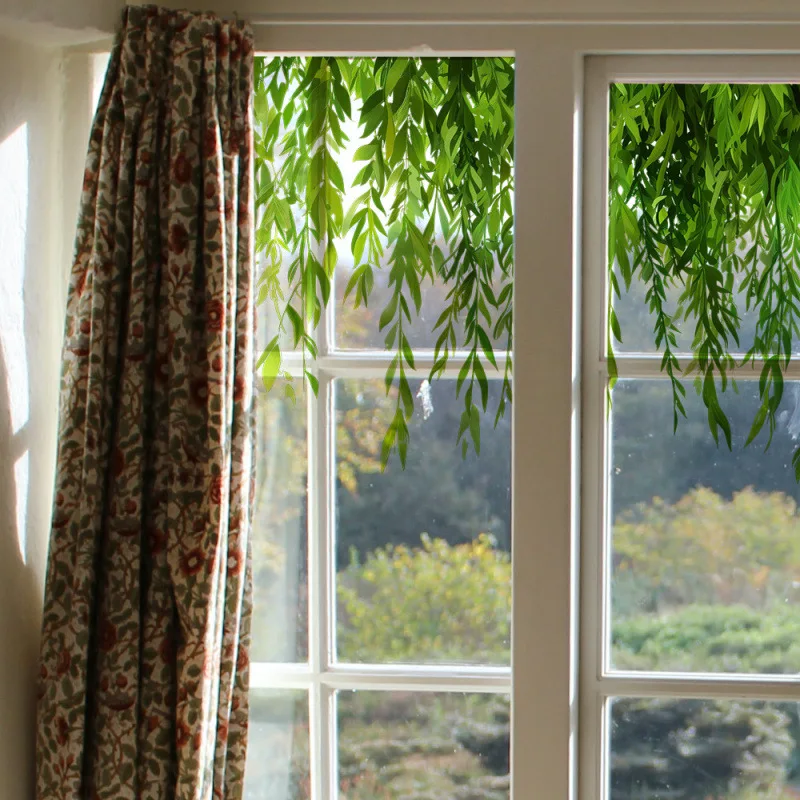 Botanical Leaf Wall Decals - Self-Adhesive Vine Stickers for Windows & Feature Walls