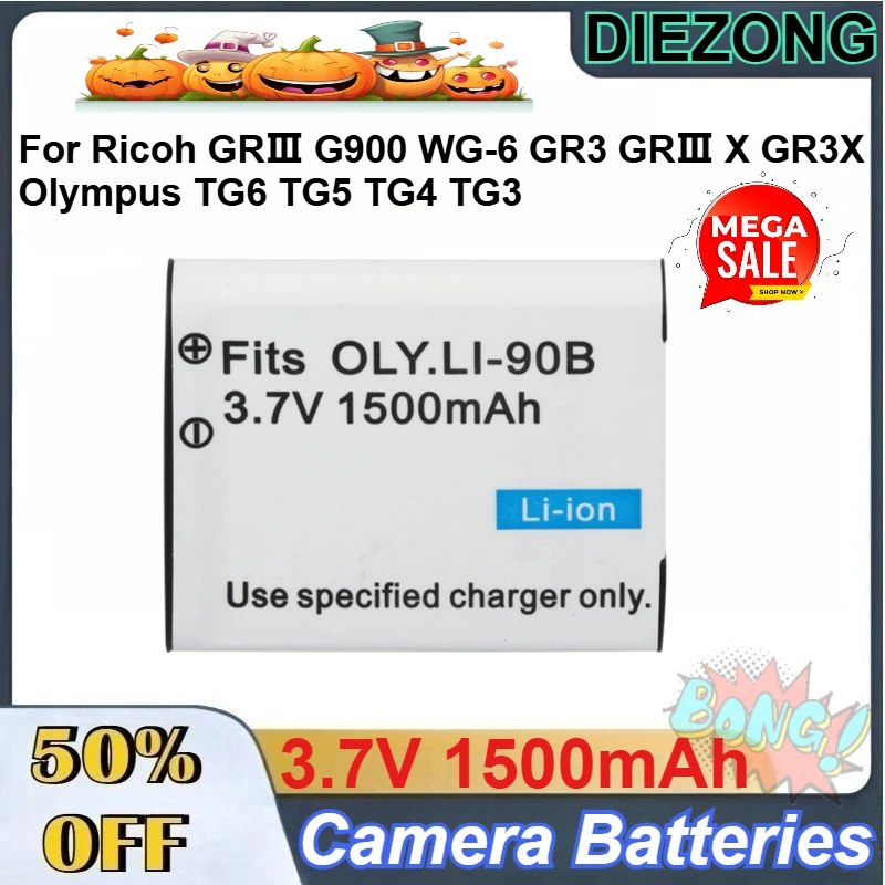 

2 шт. аккумулятора DB-110 3,7 В 1500 мАч для камер Ricoh GRⅢ G900 WG-6 GR3 GRⅢ X GR3X Olympus TG6 TG5 TG4 TG3 TG2 TG1 XZ-2