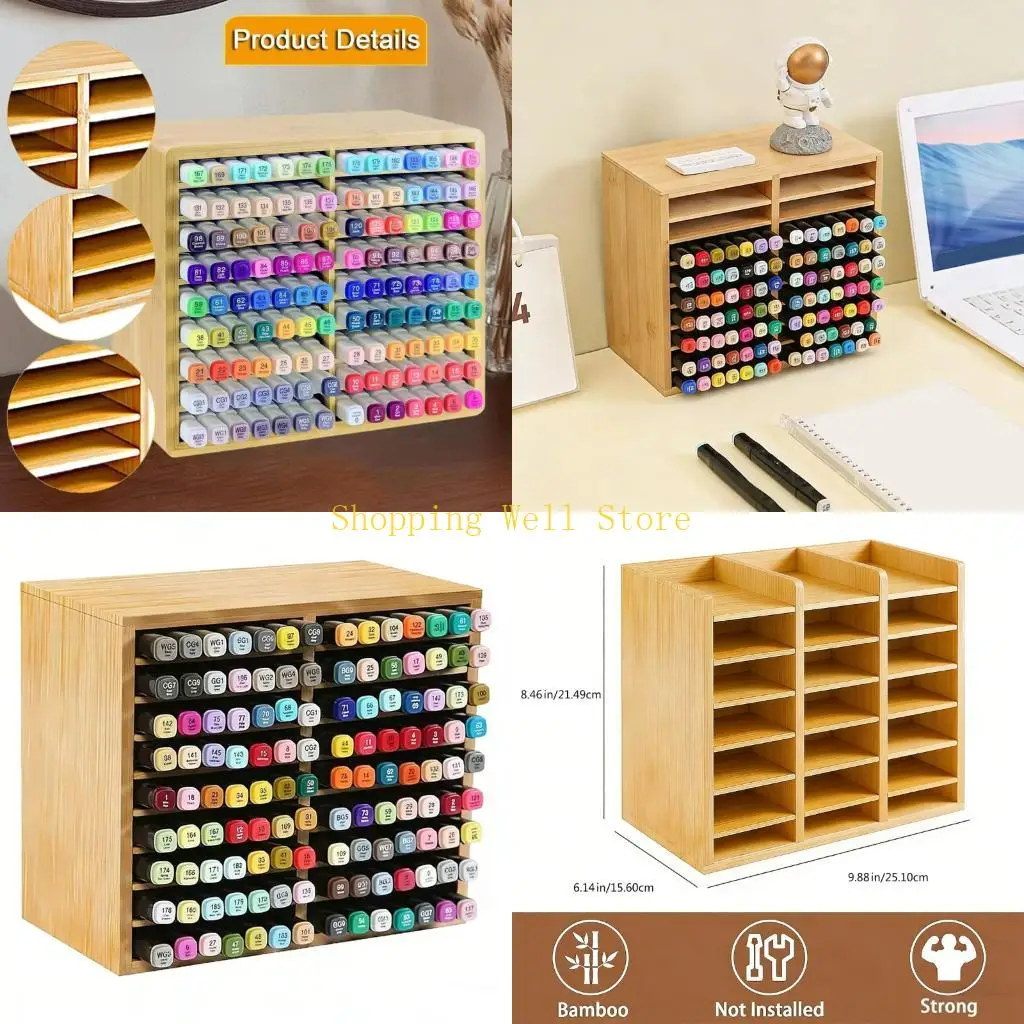 

KX4B Sturdy Real Crayon Pencil Holder With Dividers For Efficient Workspaces Arrangement