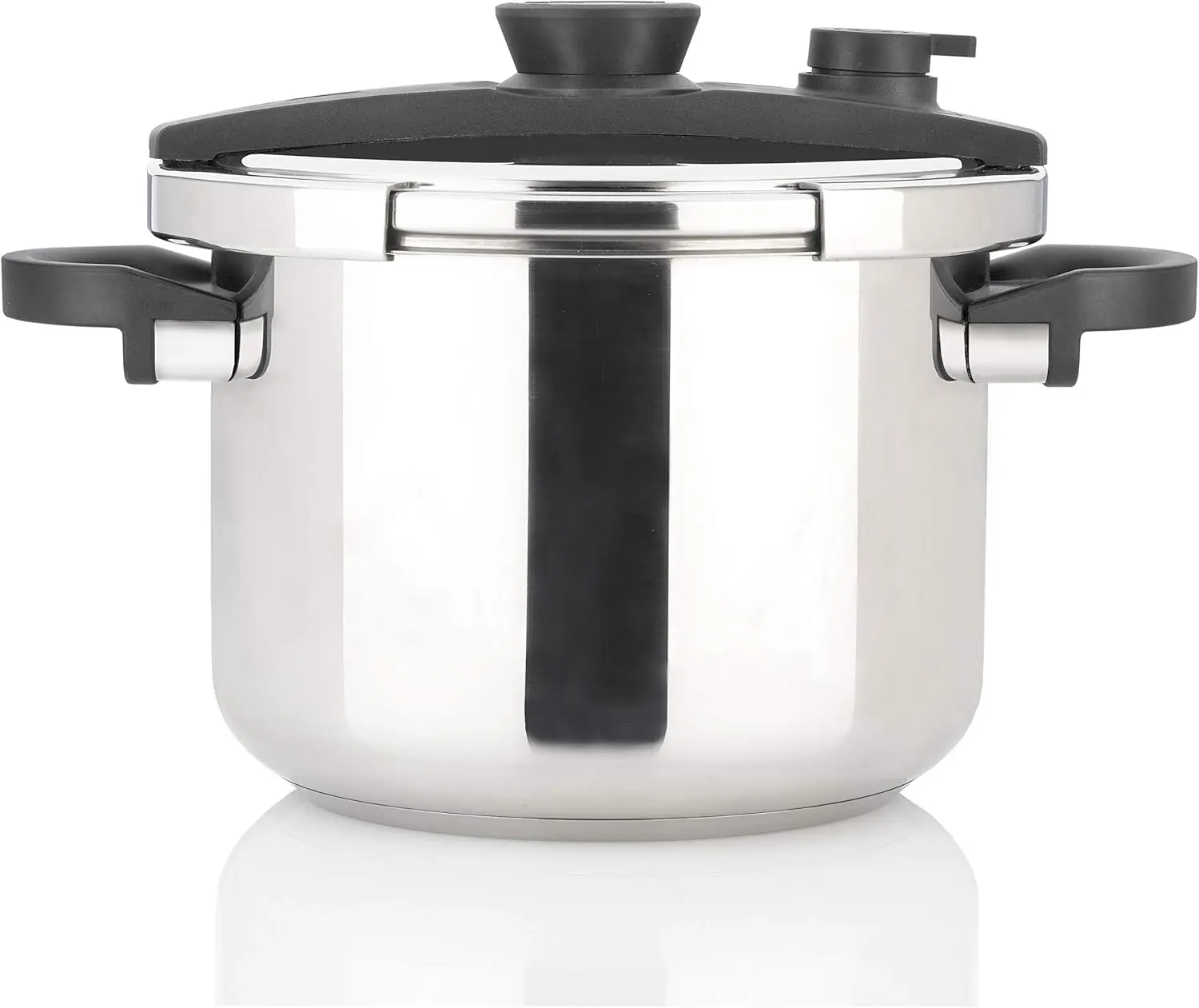 

EZLock Stove Top Pressure Cooker 8 Qt - Stainless Steel, Multi Pressure Levels, Easy Locking, Induction Ready, Digital Coo