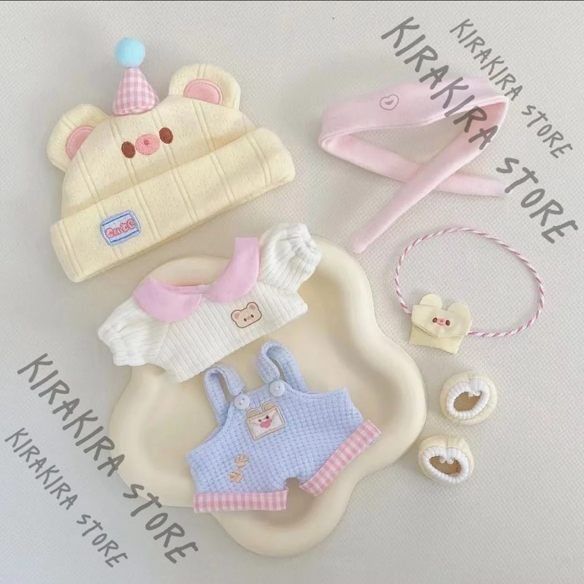 

10cm Mascot Cotton Clothes Suspender Trousers Cosplay Wear Kawaii Outfit Suit Fitting Clothing Set New Arrival (without Dolls)